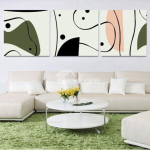 Top Classic Simple Pattern 3-Piece Crystal Film Art Wall Print