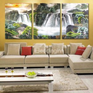 Chinese Landscape Painting 3-Piece Crystal Film Art Wall Print