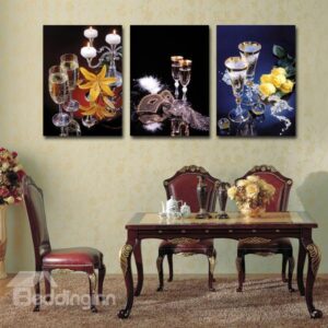Masquerade Wine Glasses 3-Piece Crystal Film Art Wall Print