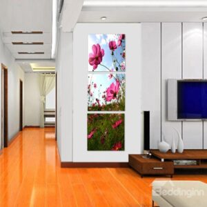 Charming Wild Flowers 3-Piece Crystal Film Art Wall Print
