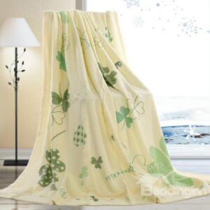 Leaves Printing Natural Bamboo Fiber Towel Blanket