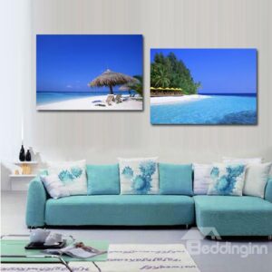 Pretty Summer Beach 2-Piece Crystal Film Art Wall Print