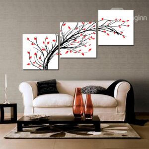 Abstract Branch Flowers 3-Piece Crystal Film Art Wall Print