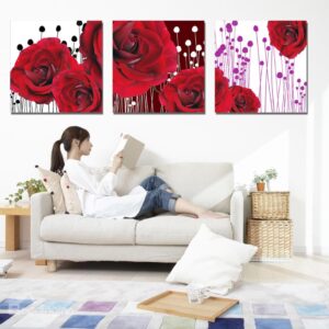 Amazing Graceful Roses 3-Piece Crystal Film Art Wall Print