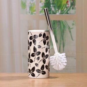 The Vase Type Suit Black And White Decorative Pattern Ceramic Toilet Brush Holder