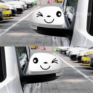 Bright Smiling Face Car Rear Mirrors Sticker