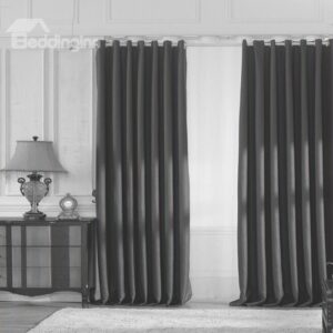 Contemporary Black Color High Shading Degree Grommet Top Curtain