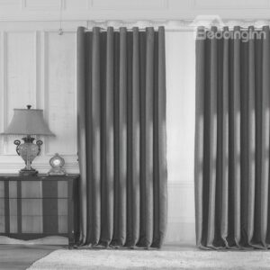 Contemporary Gray Color High Shading Degree Grommet Top Curtain