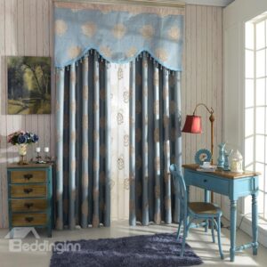 European Style Top Class Chenille Floral Embossment Light Blocking Curtain