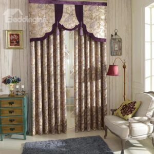 European Style Chenille Peacock Embossed High Shading Degree Curtain