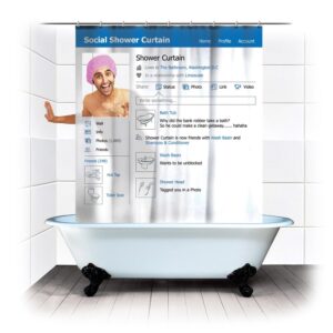 Creative Blue Facebook waterproof Shower Curtains