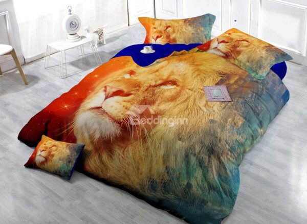 Smart King Digital Print 4-Piece Satin Cotton Duvet Cover Sets