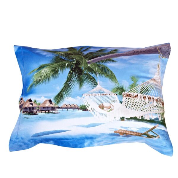 Beautiful Sand Beach and Coconut Palm One Pair Cotton Pillowcases