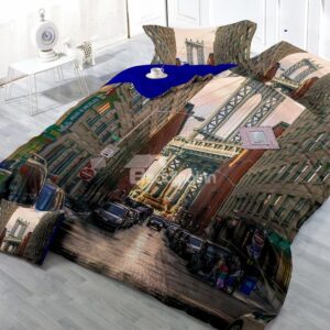 New York City Digital Print 4-Piece Cotton Duvet Cover Sets