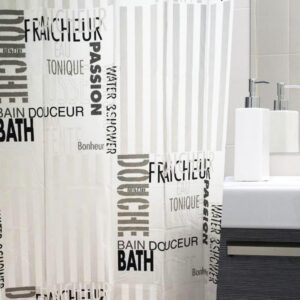 Black And White Top Grade Northern Europe Letter Shower Curtains