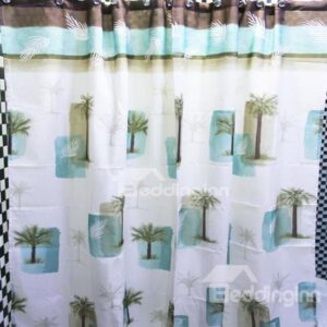 European Style Palm Waterproof Shower Curtains