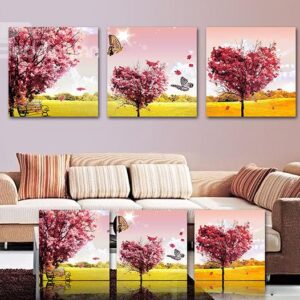 Sunny Autumn Scenery Maple Tree 3-Piece Crystal Film Art Wall Print