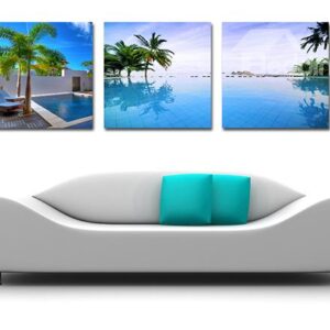 Tropical Resort Scenery 3-Piece Crystal Film Art Wall Print