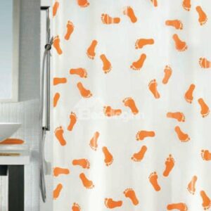 Cute Cartoon Footed Waterproof Shower Curtains