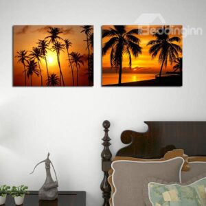 Tropical Island Sunset 2-Piece Crystal Film Art Wall Print
