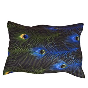 Wonderful Peacock Feather Printing One Pair Cotton Pillowcases