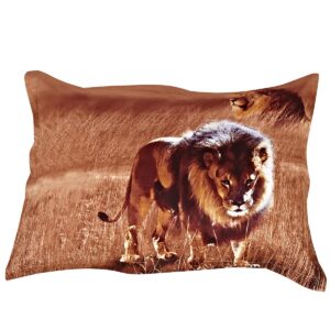 The King of Grassland One Pair Cotton Pillowcases