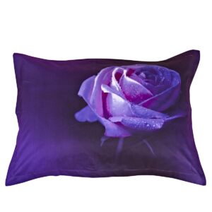 The Charming Purple Rose Printing One Pair Cotton Pillowcases