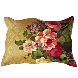 Blooming Flowers with Yellow Ground One Pair Cotton Pillowcases