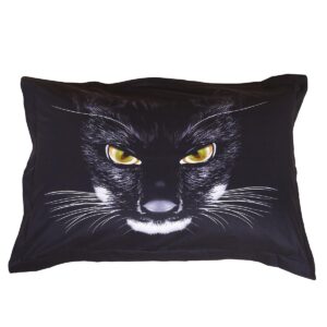 The Black Panther Head Print One Pair Cotton Pillowcases