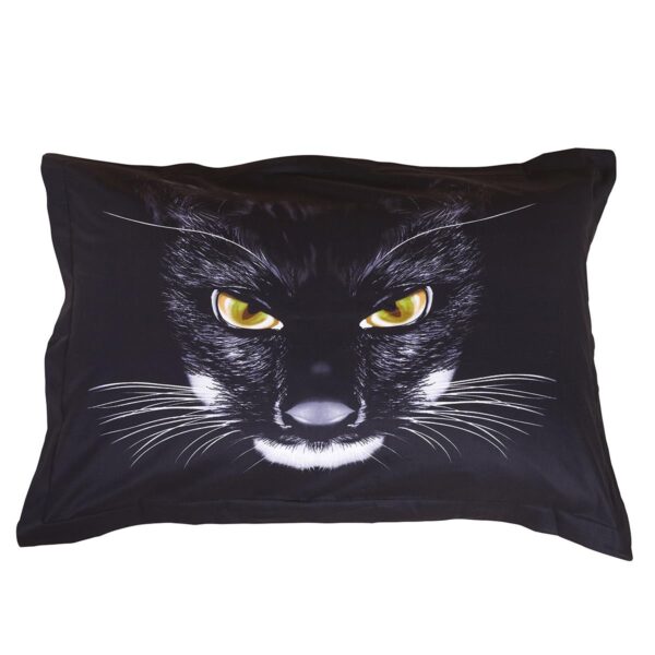 The Black Panther Head Print One Pair Cotton Pillowcases