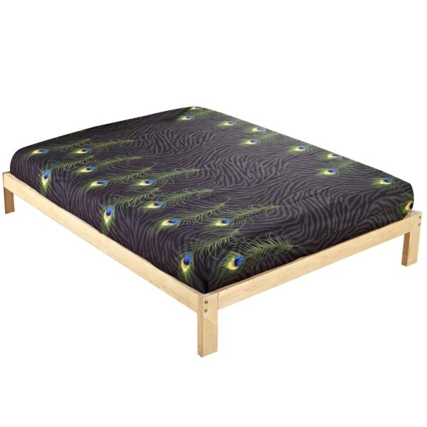 Wonderful Peacock Feather Printing Cotton Fitted Sheet