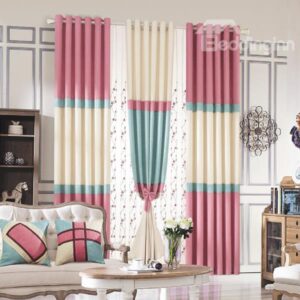 High Quality Concise Thick Linen Grommet Top Curtain