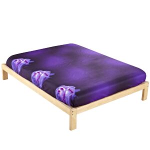 The Charming Purple Rose Printing Cotton Sheet