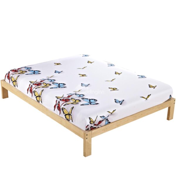 3D Butterfly Printed One Pair Cinderella Cotton Fitted Sheet