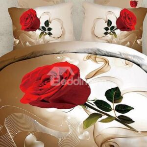 Graceful Single Rose One Pair Cotton Pillowcases