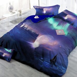 Miraculous Interstellar Landscape Digital Print 4-Piece Cotton Duvet Cover Set