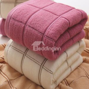 Adult Cotton Soft Thicken Grid Bath Towel