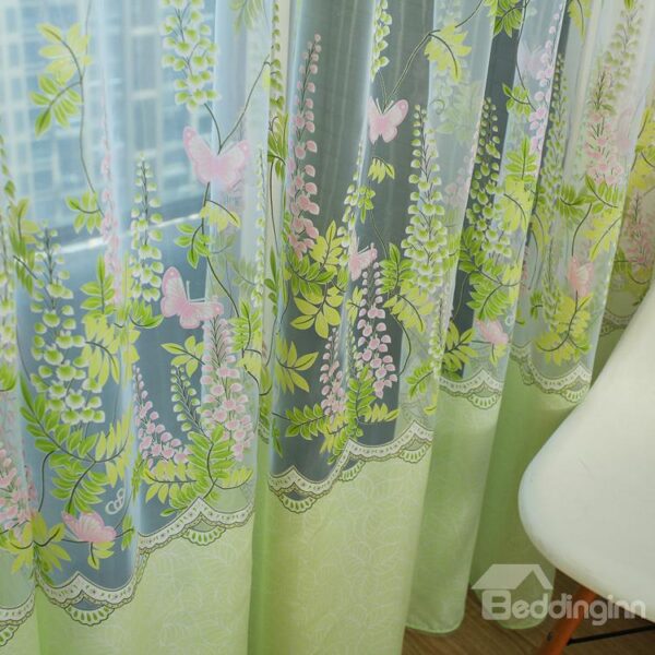 Summer Refreshing Elegant Butterfly Custom Sheer Curtain