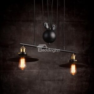 Nordic Retro Creative Umbrella-Shaped Bar Pendant 2-Head Lights