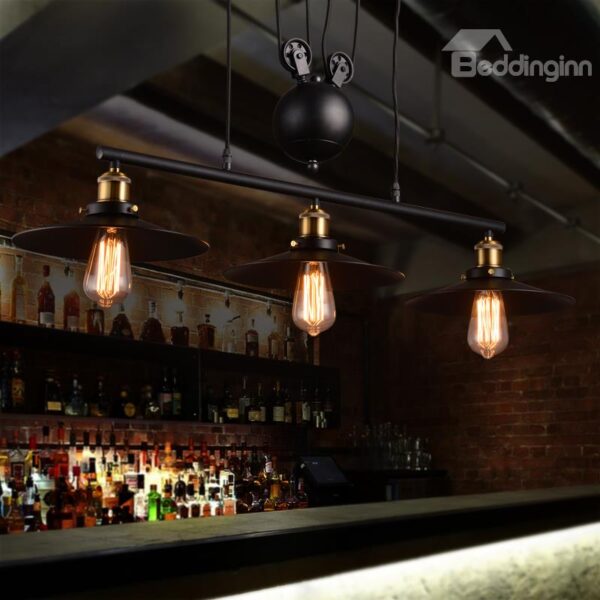 Nordic Retro Creative Umbrella-Shaped Bar Pendant 3-Head Lights