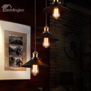 Nordic Retro Creative Bar Restaurant Loft Decoration 3-Head Pendant Lights Black