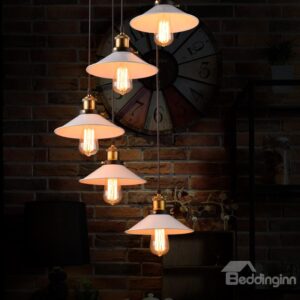 Nordic Retro Creative Bar Restaurant Loft Decoration 5-Head Pendant Lights White