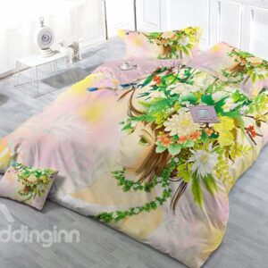 Flower Fairy 4-Piece High Density Satin Drill Duvet Cover Sets