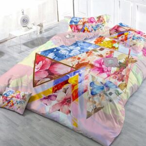 Geometric Figure Petal 4-Piece High Density Satin Drill Duvet Cover Sets
