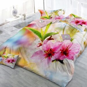 Blooming Flower 4-Piece High Density Satin Drill Duvet Cover Sets