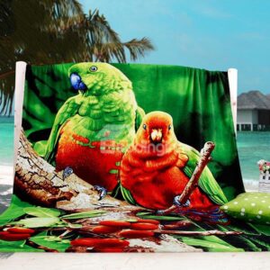 Lovebirds Printing Polyster Coral Blanket