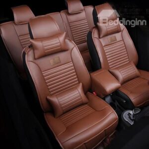 Solid and Elegant Five-Seats Leather Car Seat Covers