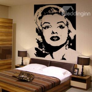 Tribute to Marilyn Monroe Sketch in Black and White Wall Stickers Small