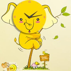 Cute Cartoon Baby Elephant Creative Wall Clock
