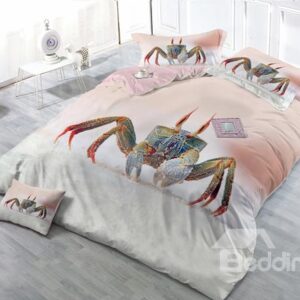 Cartoon Crab 4-Piece High Density Satin Drill Duvet Cover Sets